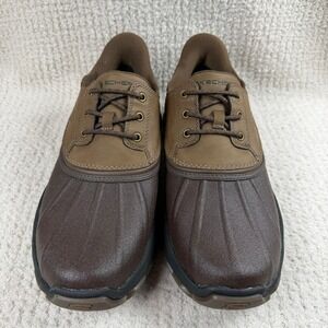 Skechers Relaxed Fit Slip-ins Waterproof Brown Duck Shoes Mens 9 Goodyear EUC